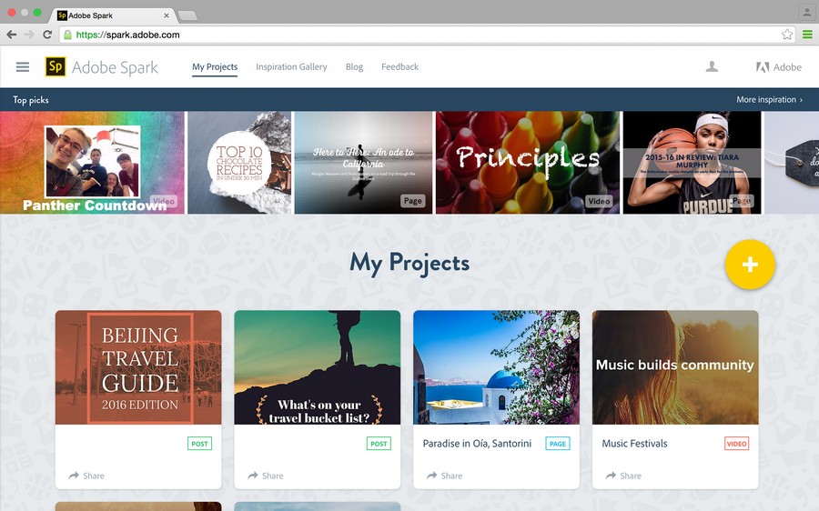 trang web thiết kế tem nhãn sản phẩm adobe Spark